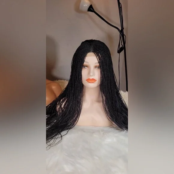 Elegant Black Braided Wig - Picture 2 of 7